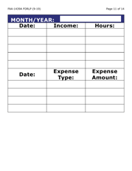 Form FAA-1439A-LP Self-employment Income Statement (Large Print) - Arizona, Page 11