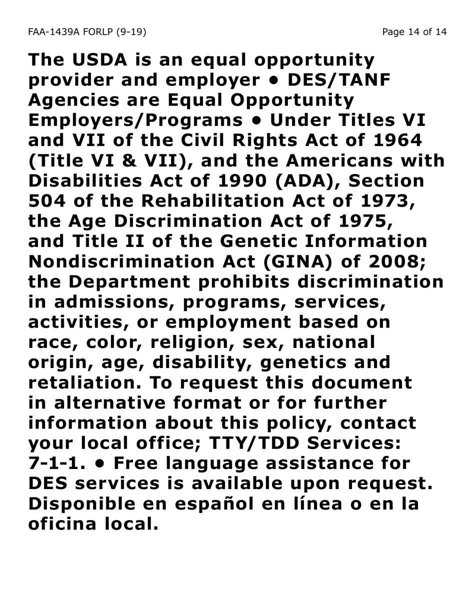 Form FAA-1439A-LP Self-employment Income Statement (Large Print) - Arizona, Page 14