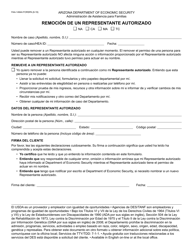 Document preview: Formulario FAA-1494A-S Remocion De Un Representante Autorizado - Arizona (Spanish)