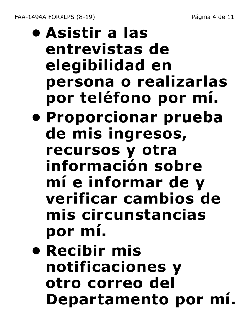 Form FAA-1494A-XLPS Remocion De Un Representante Autorizado (Letra Extra Grande) - Arizona, Page 4
