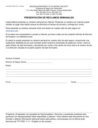 Form UIA-1060A Filing of Weekly Claims - Arizona (English/Spanish), Page 2