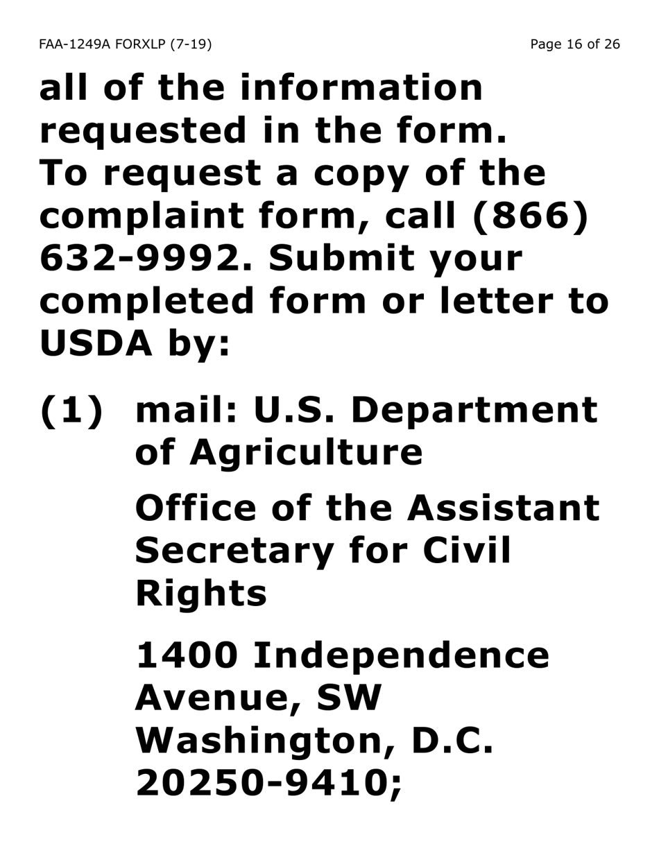 Form FAA-1249A-XLP Verification of Disability (Extra Large Print) - Arizona, Page 16