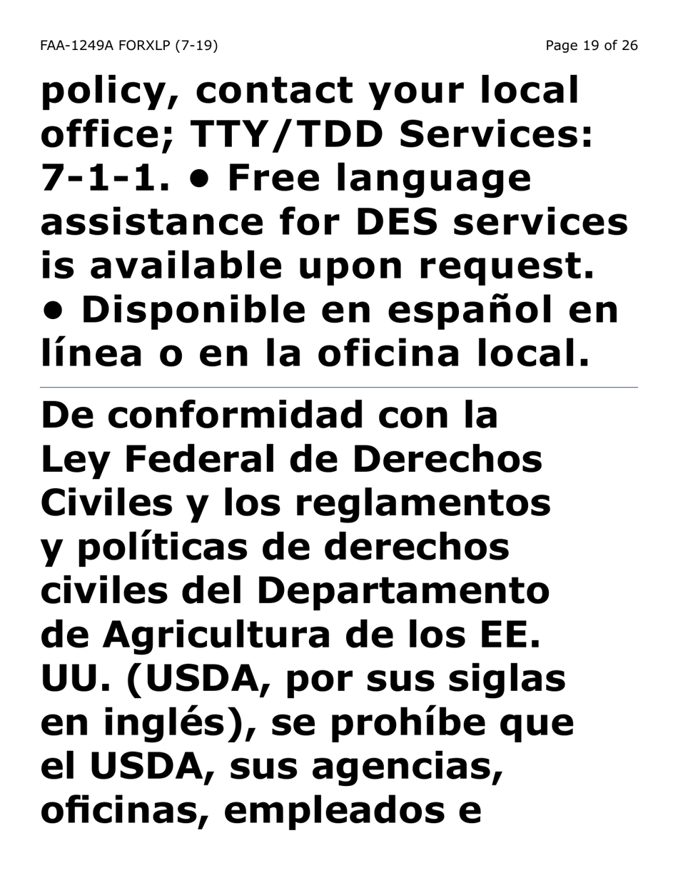 Form FAA-1249A-XLP Verification of Disability (Extra Large Print) - Arizona, Page 19