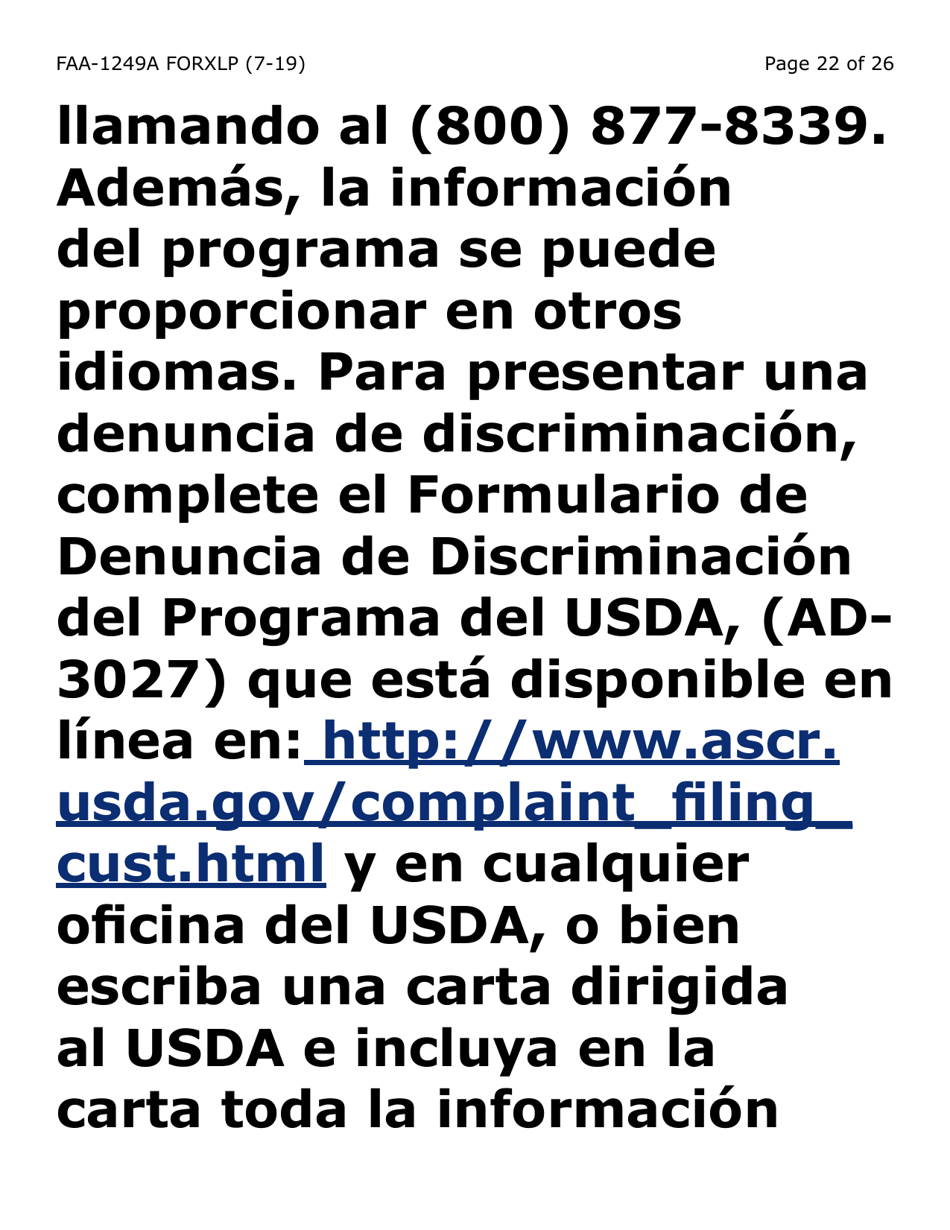 Form FAA-1249A-XLP Verification of Disability (Extra Large Print) - Arizona, Page 22