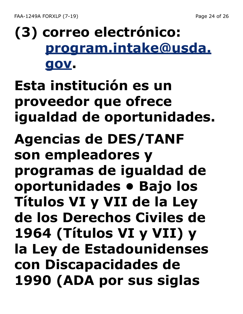 Form FAA-1249A-XLP Verification of Disability (Extra Large Print) - Arizona, Page 24