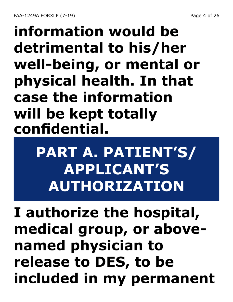 Form FAA-1249A-XLP Verification of Disability (Extra Large Print) - Arizona, Page 4