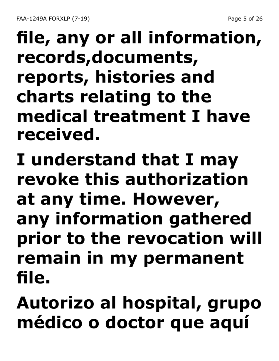 Form FAA-1249A-XLP Verification of Disability (Extra Large Print) - Arizona, Page 5