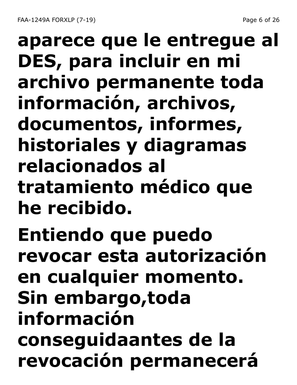 Form FAA-1249A-XLP Verification of Disability (Extra Large Print) - Arizona, Page 6