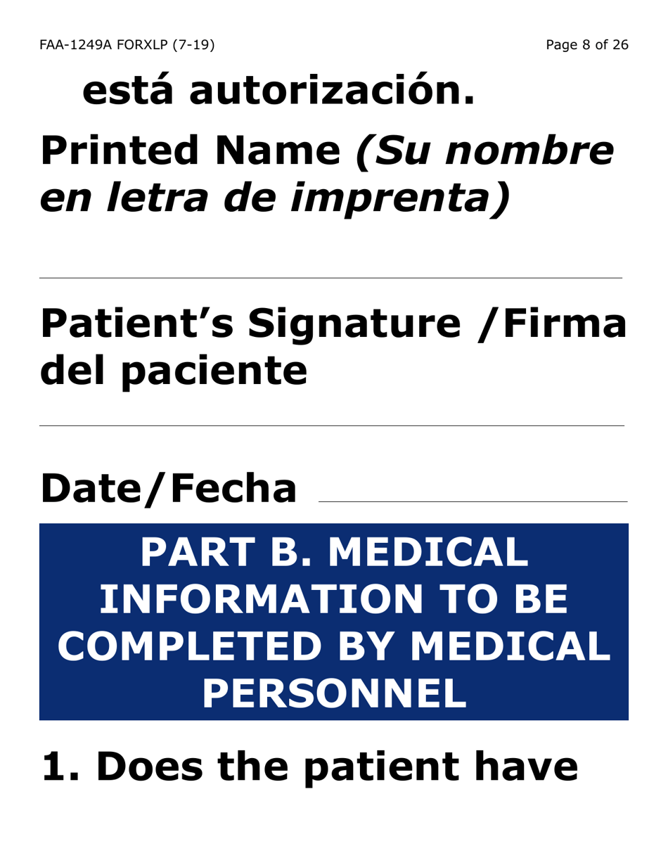 Form FAA-1249A-XLP Verification of Disability (Extra Large Print) - Arizona, Page 8