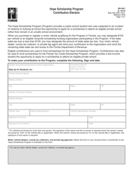 Form DR-HS1 &quot;Hope Scholarship Program Contribution Election&quot; - Florida