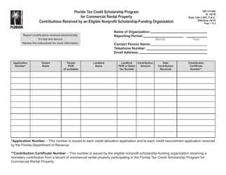 Form DR-117300 Florida Tax Credit Scholarship Program for Commercial Rental Property Contributions Received by an Eligible Nonprofit Scholarship-Funding Organization - Florida