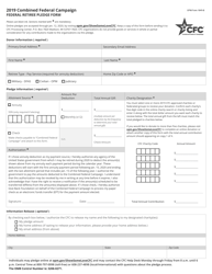 OPM Form 1654-B Combined Federal Campaign Federal Retiree Pledge Form