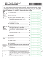 Document preview: Schedule A Itemized Deductions - Virginia