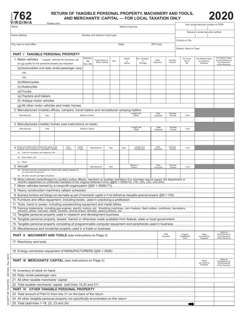 Form 762 2020 Printable Pdf