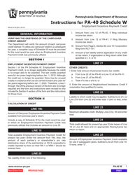 Form PA-40 Schedule W &quot;Employment Incentive Payment Credit&quot; - Pennsylvania, Page 3