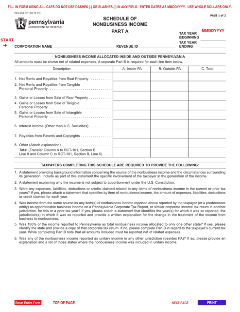 Form REV-934  Printable Pdf