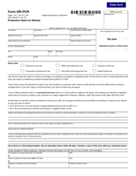 Document preview: Form OR-PCR (150-101-184) Protective Claim for Refund - Oregon