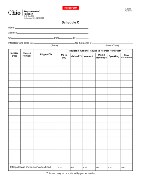Form ALC36C Schedule C  Printable Pdf