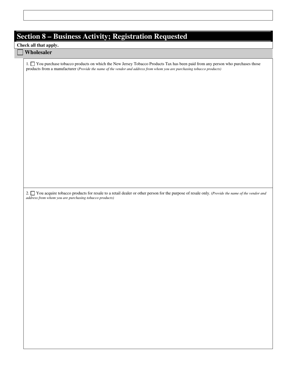 Form TPT-R Tobacco and Nicotine Products Tax Registration - New Jersey, Page 6