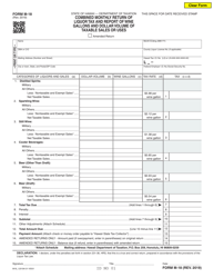 Form M-18 Combined Monthly Return of Liquor Tax and Report of Wine Gallons and Dollar Volume of Taxable Sales or Uses - Hawaii