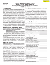 Document preview: Instructions for Form N-220 Underpayment of Estimated Tax by Corporations and S Corporations - Hawaii