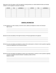 Form 3B Request for Viatical Settlement Broker License - Delaware, Page 3
