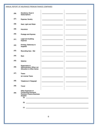 Form PF-4 Annual Report of Insurance Premium Finance Companies - Delaware, Page 6
