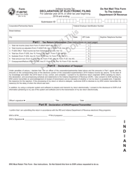 Document preview: Form IT-8879C (State Form 55685) Declaration of Electronic Filing - S Corporation - Indiana, 2019