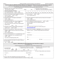 State Form 43760 (BT-1) Business Tax Application - Indiana, Page 2