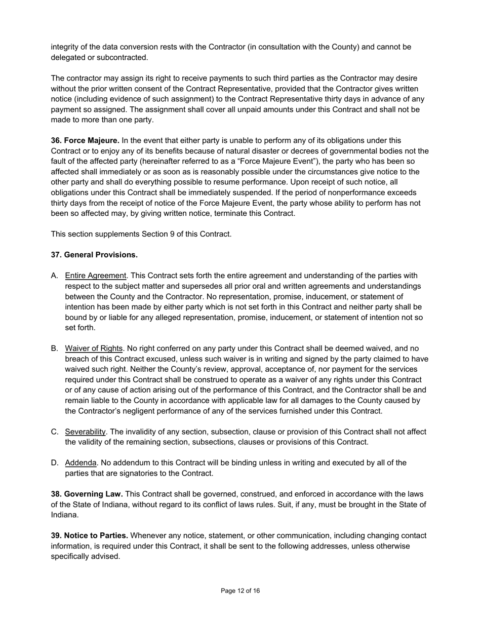 State Form 55931 Prescribed Contract for Computer Software, Services, and Equipment - Indiana, Page 12