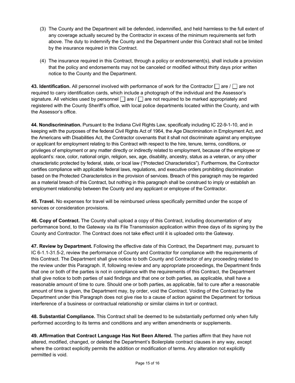 State Form 55931 Prescribed Contract for Computer Software, Services, and Equipment - Indiana, Page 15