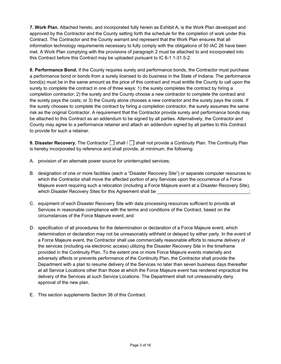 State Form 55931 Prescribed Contract for Computer Software, Services, and Equipment - Indiana, Page 3