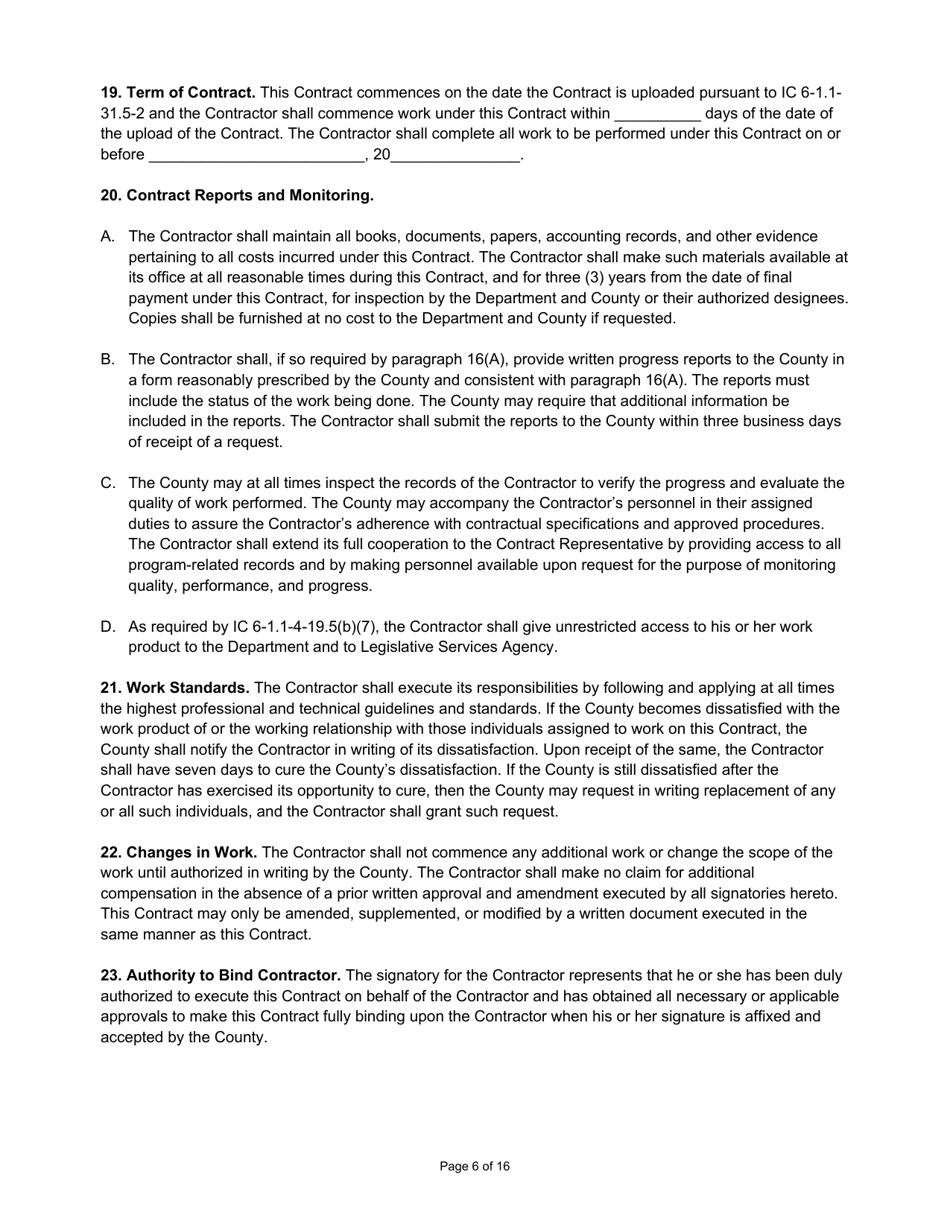 State Form 55931 Prescribed Contract for Computer Software, Services, and Equipment - Indiana, Page 6