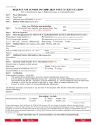 Form AO213 Request for Vendor Information and Tin Certification