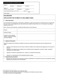 Form B1340 &quot;Application for Payment of Unclaimed Funds&quot;