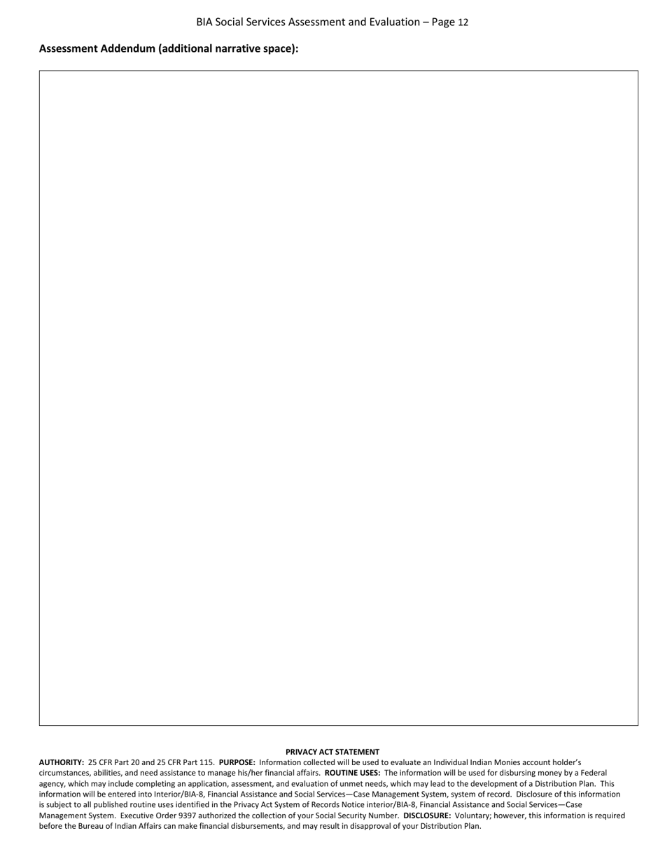 Social Services Assessment and Evaluation - Individual Indian Monies (Iim), Page 12