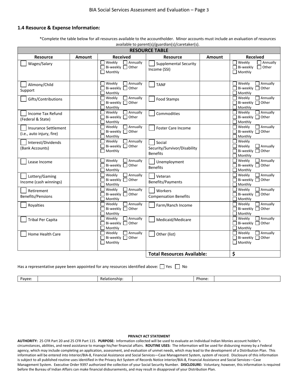 Social Services Assessment and Evaluation - Individual Indian Monies (Iim), Page 3