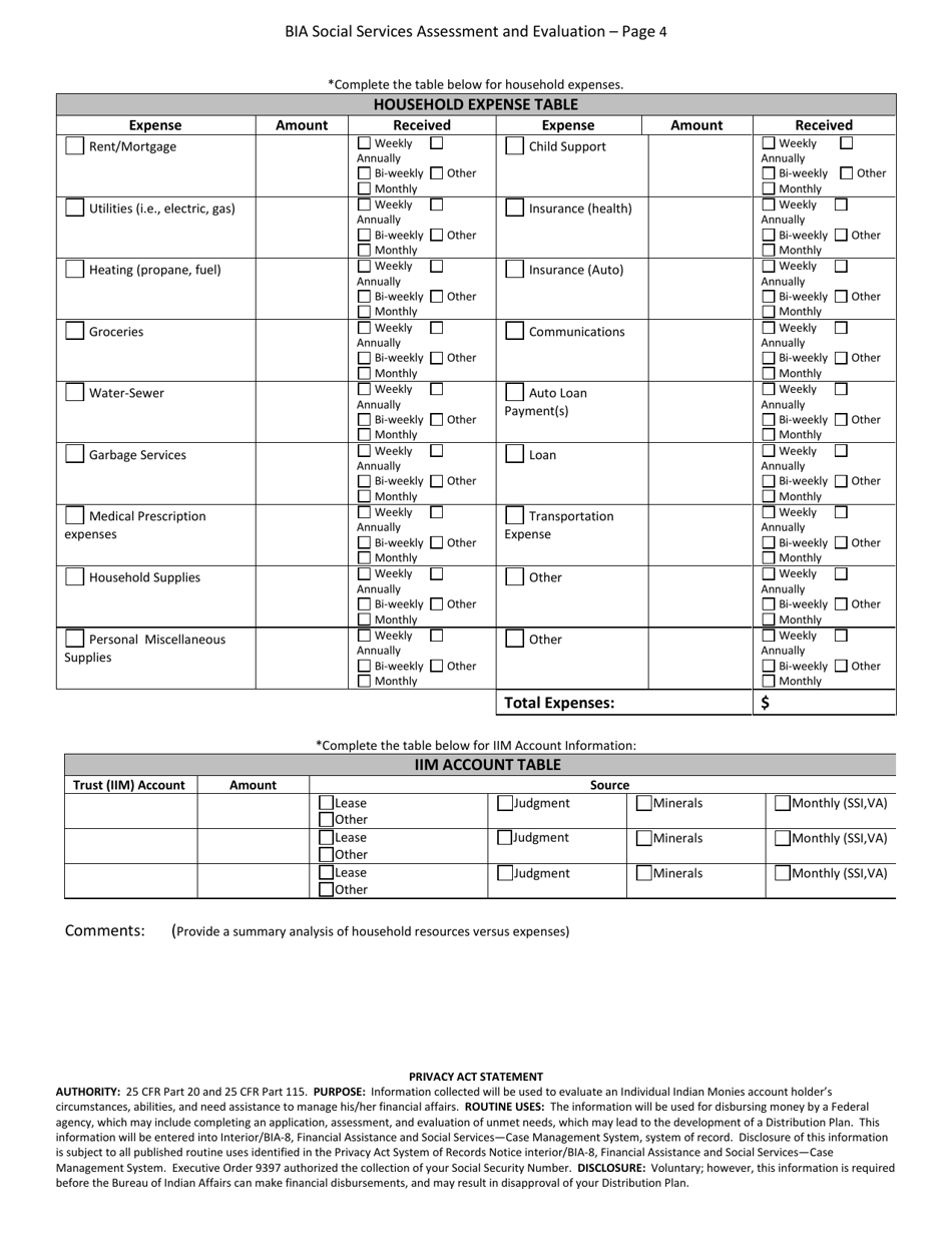 Social Services Assessment and Evaluation - Individual Indian Monies (Iim), Page 4