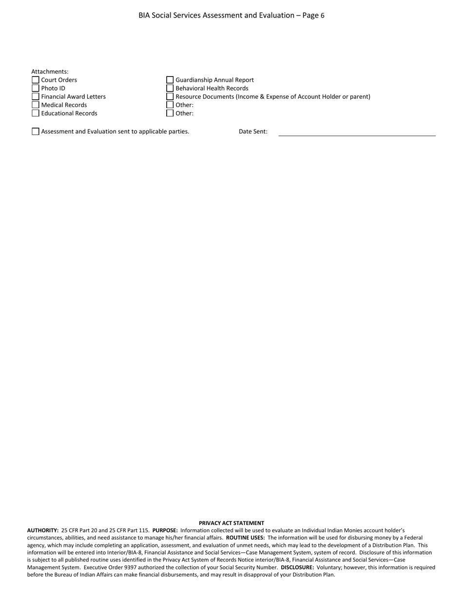 Social Services Assessment and Evaluation - Individual Indian Monies (Iim), Page 6