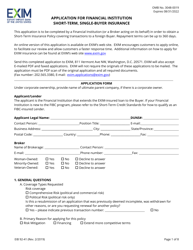Form EIB92-41 Application for Financial Institution Short-Term, Single-Buyer Insurance