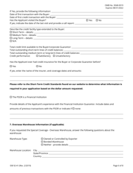 Form EIB92-41 Application for Financial Institution Short-Term, Single-Buyer Insurance, Page 6