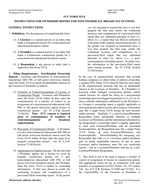 FCC Form 323-E  Printable Pdf