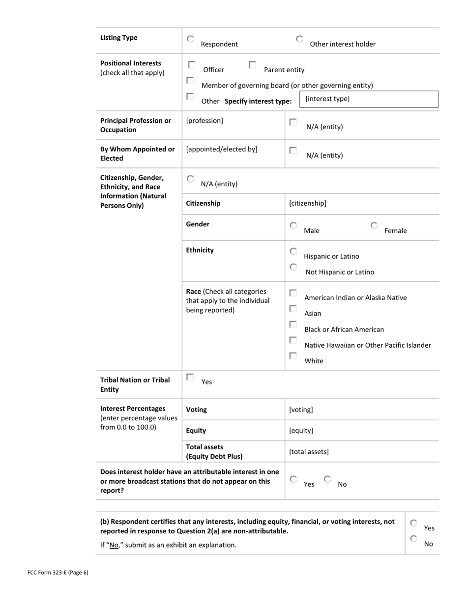 FCC Form 323-E Ownership Report for Noncommercial Broadcast Stations, Page 17