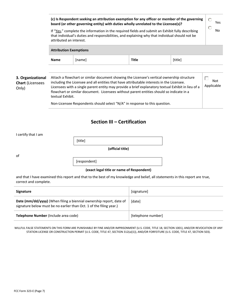 FCC Form 323-E Ownership Report for Noncommercial Broadcast Stations, Page 18