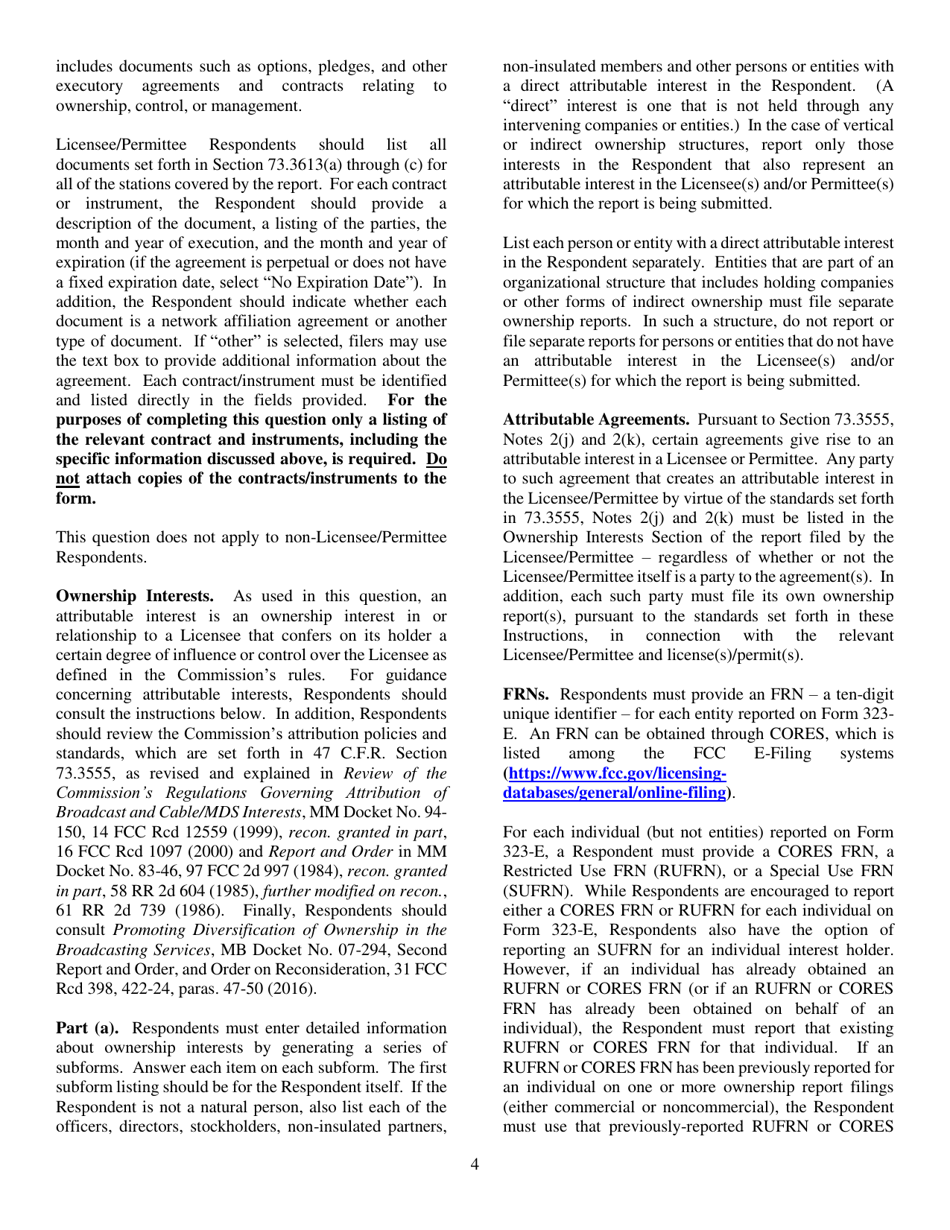 FCC Form 323-E Ownership Report for Noncommercial Broadcast Stations, Page 4
