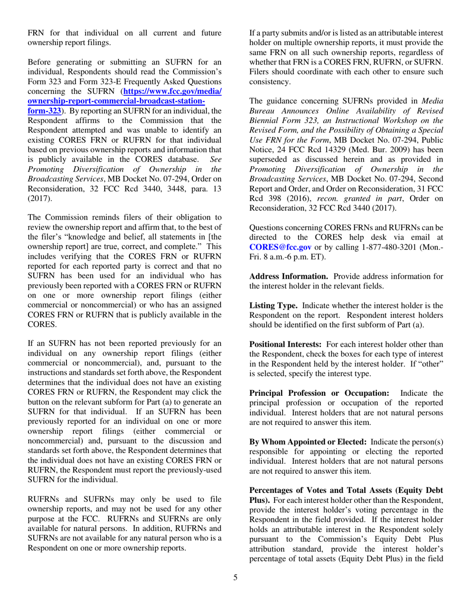 FCC Form 323-E Ownership Report for Noncommercial Broadcast Stations, Page 5