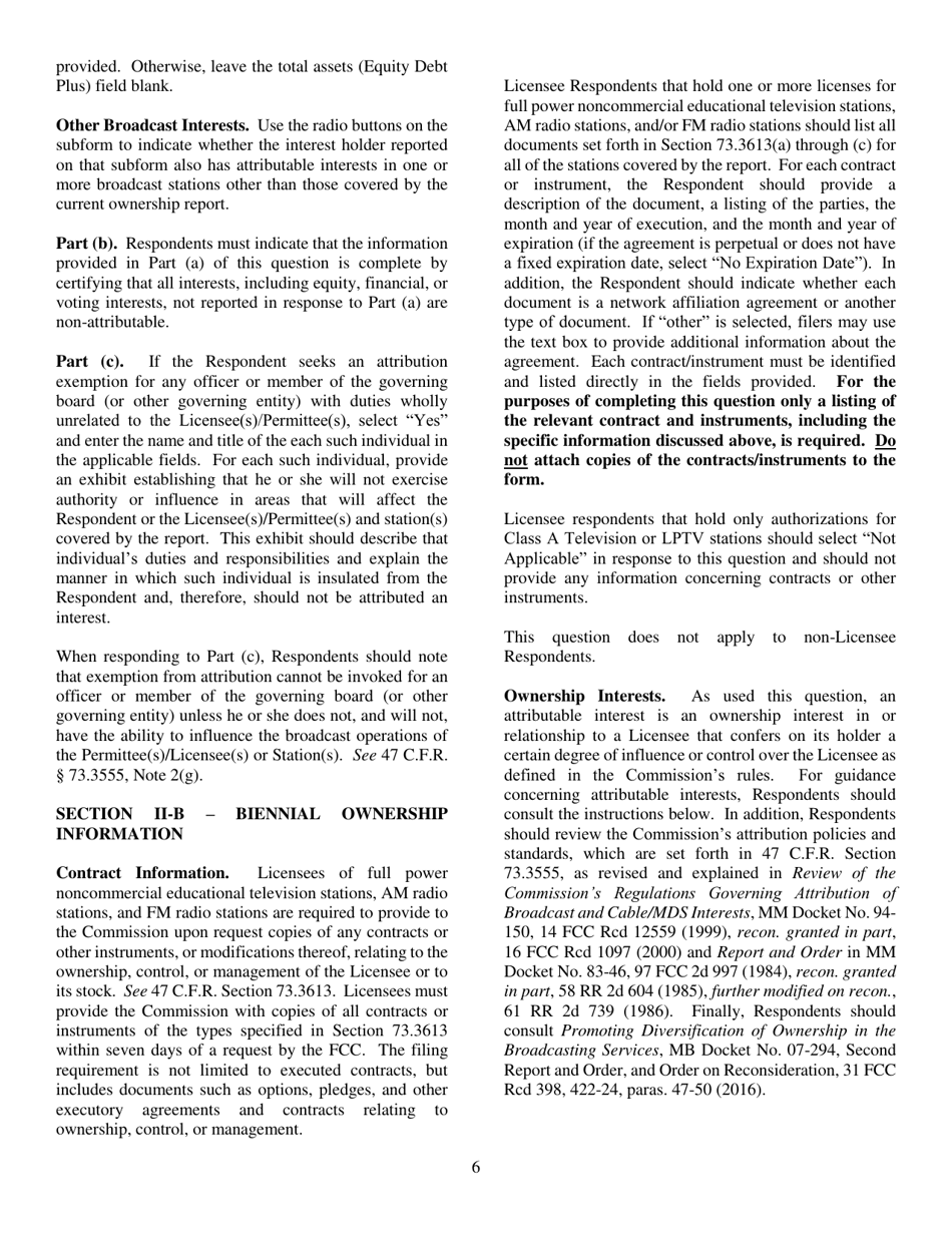 FCC Form 323-E Ownership Report for Noncommercial Broadcast Stations, Page 6
