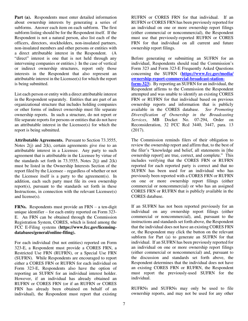 FCC Form 323-E Ownership Report for Noncommercial Broadcast Stations, Page 7