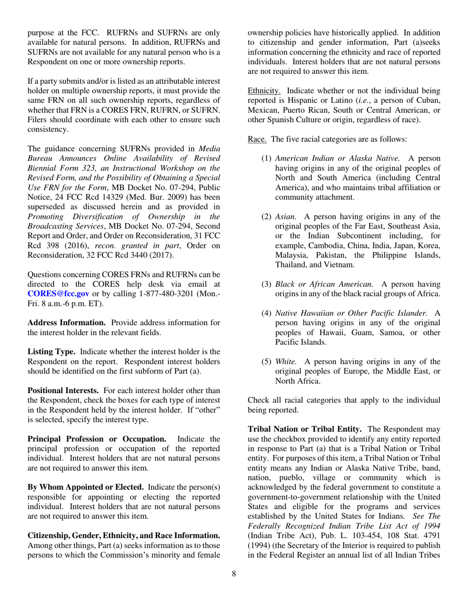 FCC Form 323-E Ownership Report for Noncommercial Broadcast Stations, Page 8