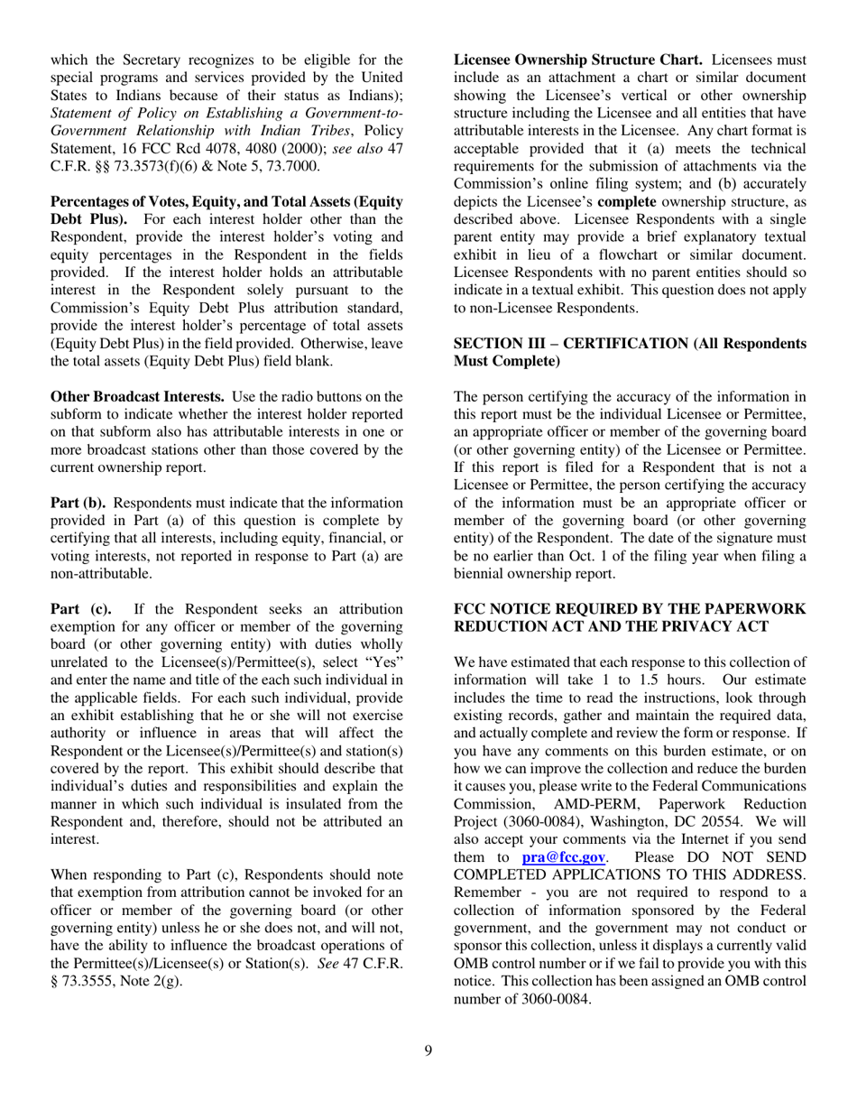 FCC Form 323-E Ownership Report for Noncommercial Broadcast Stations, Page 9